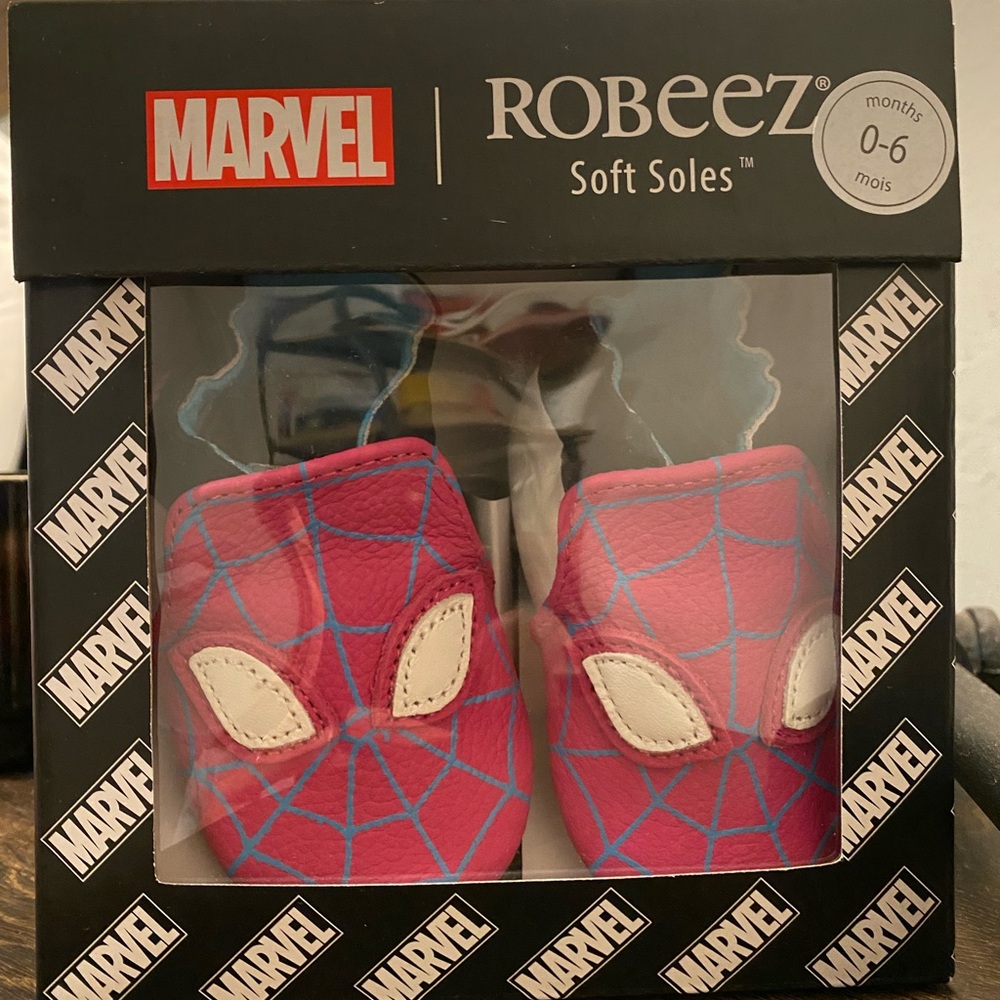Robeez Marvel Pink Spider Soft Sole Shoes